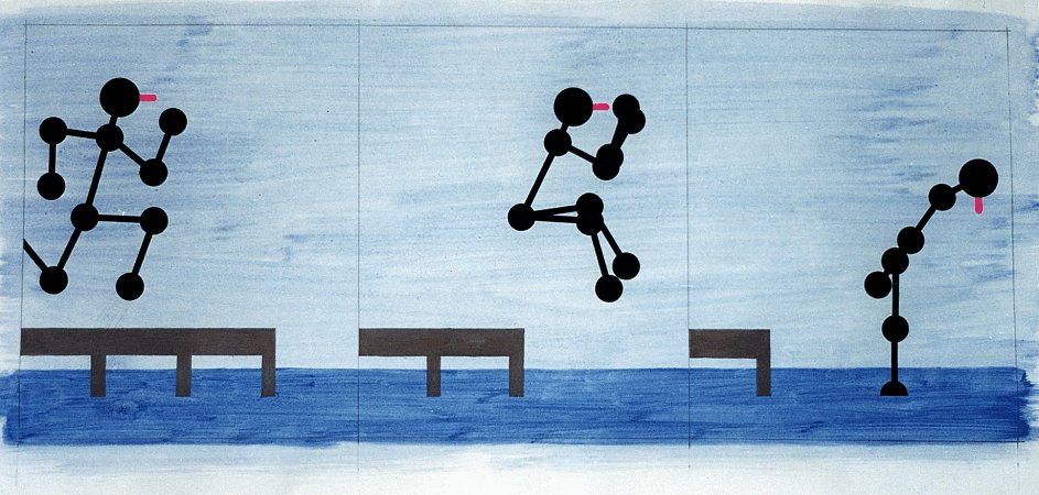 'MR SPUNKY DISCOVERS HE CAN WALK ON WATER'  Copyright Jim Latter 2001